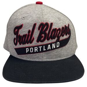 NBA Portland Trail Blazers Youth Snapback Hat Gray Black Red Flat Brim Cap